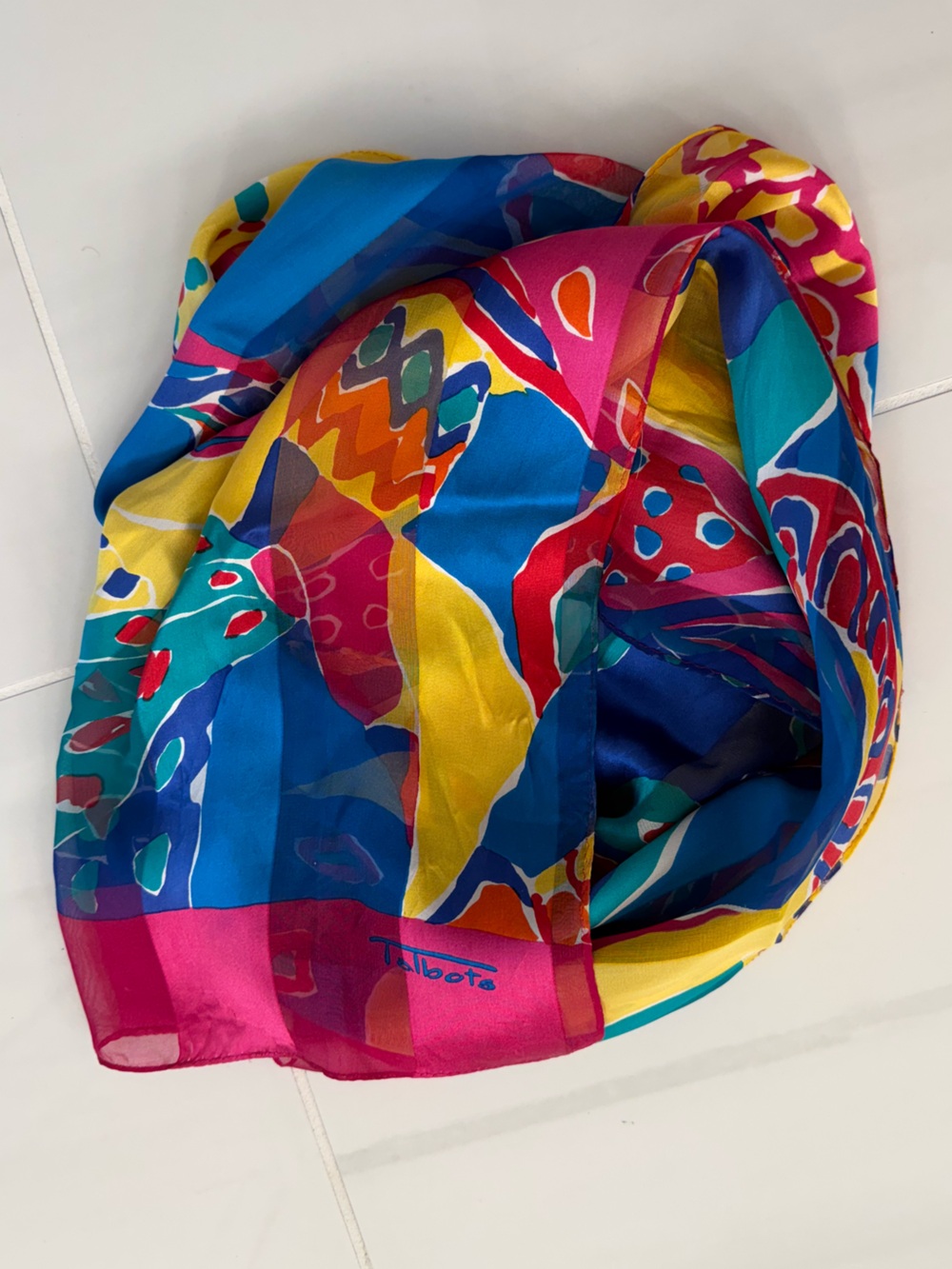 Talbots Multicolor Silk Scarf - Picture 1 of 5